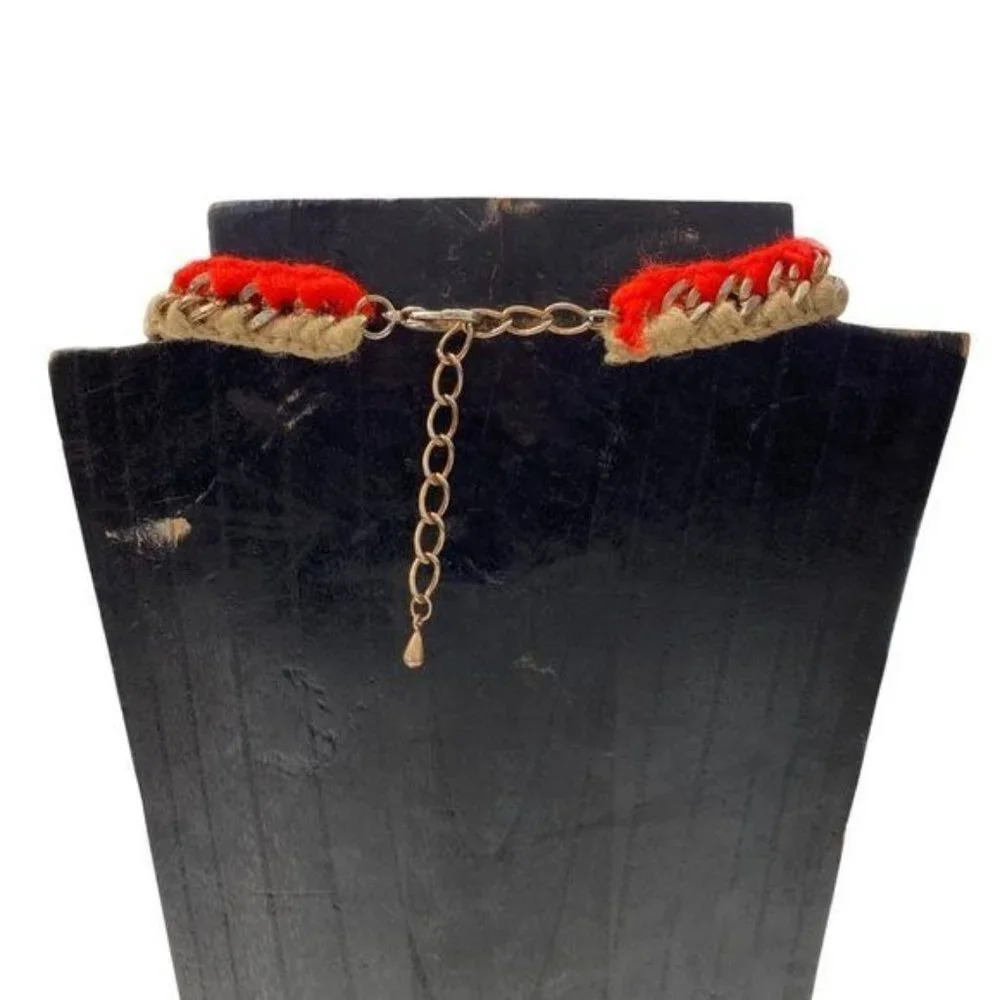 Bohemian Crochet Knit Long Gold Chain Necklace - Picture 3 of 3